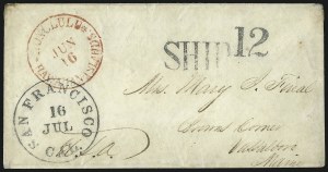 Sale 1068, Lot 873, Hawaii: Stampless thru 1868 Kamehameha III Issues