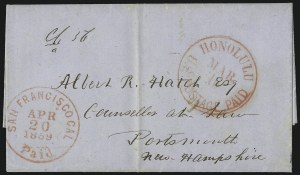 Sale 1068, Lot 875, Hawaii: Stampless thru 1868 Kamehameha III Issues