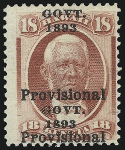 Sale 1068, Lot 984, Hawaii: 1893 Provisional Ovpts.