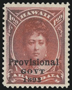 Sale 1068, Lot 987, Hawaii: 1893 Provisional Ovpts.