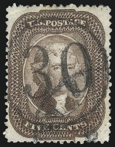 Sale 1074, Lot 558, 5c 1857-60 Issue (Scott 27-30A)