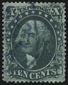 Sale 1074, Lot 576, 10c 1857-60 Issue (Scott 31-35)