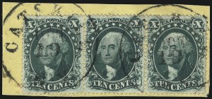 Sale 1074, Lot 579, 10c 1857-60 Issue (Scott 31-35)