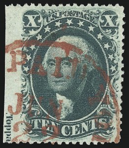 Sale 1074, Lot 595, 10c 1857-60 Issue (Scott 31-35)