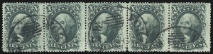Sale 1074, Lot 605, 10c 1857-60 Issue (Scott 31-35)