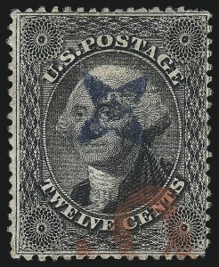 Sale 1074, Lot 608, 12c-24c 1857-60 Issue (Scott 36-37)