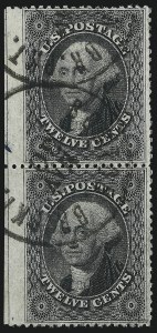 Sale 1074, Lot 613, 12c-24c 1857-60 Issue (Scott 36-37)