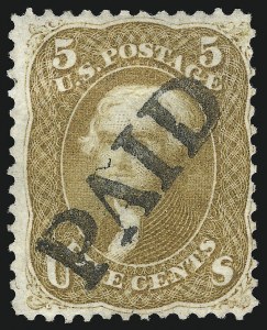 Sale 1074, Lot 663, 5c Buff and Brown Yellow Shades, 1861 Issue (Scott 67-67b)