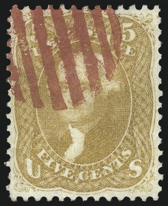 Sale 1074, Lot 667, 5c Buff and Brown Yellow Shades, 1861 Issue (Scott 67-67b)