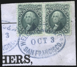 Sale 1074, Lot 695, 10c 1861 Issue (Scott 68)