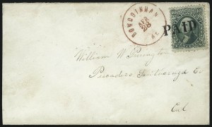 Sale 1074, Lot 700, 10c 1861 Issue (Scott 68)