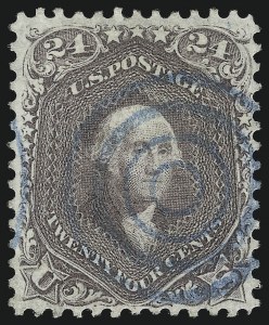 Sale 1074, Lot 737, 24c Lilac, Steel Blue, Violet Shades, 1861 Issue (Scott 70-70d)