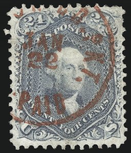 Sale 1074, Lot 750, 24c Lilac, Steel Blue, Violet Shades, 1861 Issue (Scott 70-70d)