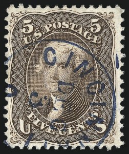 Sale 1074, Lot 859, 5c Red Brown and Brown Shades, 1862-63 Issue (Scott 75-76)