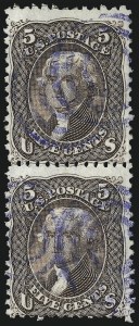 Sale 1074, Lot 864, 5c Red Brown and Brown Shades, 1862-63 Issue (Scott 75-76)
