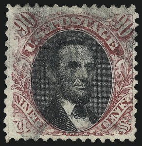Sale 1077, Lot 126, 1869 Pictorial Issue (Scott 112-122), 90c Carmine & Black (122) Sale 1077, Lot 126, 1869 Pictorial Issue (Scott 112-122)