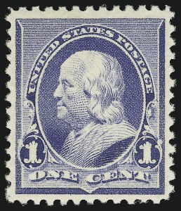 Sale 1077, Lot 162, 1890-93 Issue (Scott 219-229), 1c Dull Blue (219) Sale 1077, Lot 162, 1890-93 Issue (Scott 219-229)