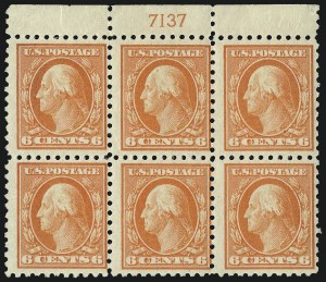 Sale 1077, Lot 282, 1916-19 Issues (Scott 462-524), 6c Red Orange (468) Sale 1077, Lot 282, 1916-19 Issues (Scott 462-524)