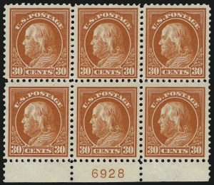 Sale 1077, Lot 304, 1916-19 Issues (Scott 462-524), 30c Orange Red (516) Sale 1077, Lot 304, 1916-19 Issues (Scott 462-524)