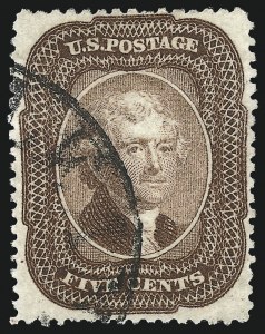 Sale 1078, Lot 108, 1c-90c 1857-60 Issue (Scott 19-39)