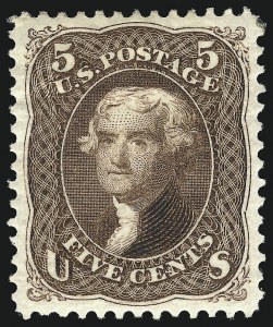 Sale 1078, Lot 210, 1867-68 Grilled Issue and 1875 Re-Issue (Scott 79-111)