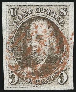 Sale 1078, Lot 22, 5c 1847 Issue (Scott 1-1d)