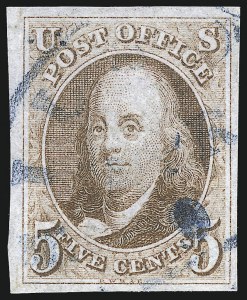 Sale 1078, Lot 26, 5c 1847 Issue (Scott 1-1d)