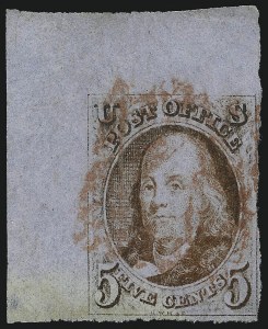 Sale 1078, Lot 31, 5c 1847 Issue (Scott 1-1d)