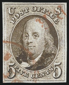 Sale 1078, Lot 39, 5c 1847 Issue (Scott 1-1d)