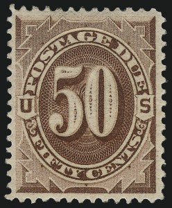 Sale 1078, Lot 654, Special Delivery thru Other Back-of-Book, 50c Red Brown (J21) Sale 1078, Lot 654, Special Delivery thru Other Back-of-Book