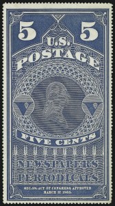 Sale 1079, Lot 2055, 1875 Reprint of 1865 Issue, 1881 Special Printing (Scott PR4-PR8)