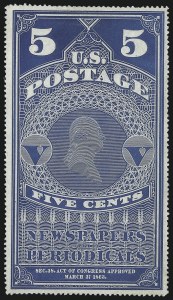 Sale 1079, Lot 2056, 1875 Reprint of 1865 Issue, 1881 Special Printing (Scott PR4-PR8)