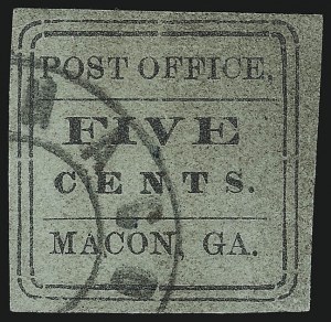 Sale 1082, Lot 585, Confederate States: Postmasters Provisionals