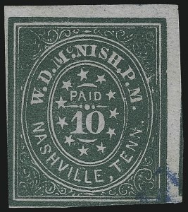 Sale 1082, Lot 589, Confederate States: Postmasters Provisionals