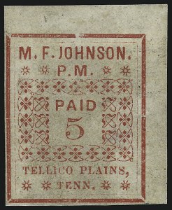 Sale 1082, Lot 593, Confederate States: Postmasters Provisionals