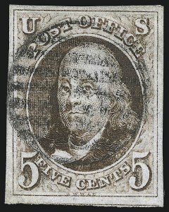 Sale 1084, Lot 3005, 5c-10c 1847 Issue Stamps (Scott 1-2)