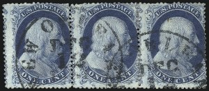 Sale 1084, Lot 3096, 1c 1857-60 Issue (Scott 18-24)