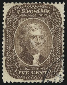 Sale 1084, Lot 3137, 3c-5c 1857-60 Issue (Scott 25-30A)