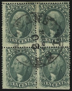 Sale 1084, Lot 3151, 10c-90c 1857-60 Issue (Scott 31-39)