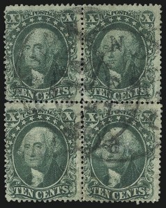 Sale 1084, Lot 3155, 10c-90c 1857-60 Issue (Scott 31-39)