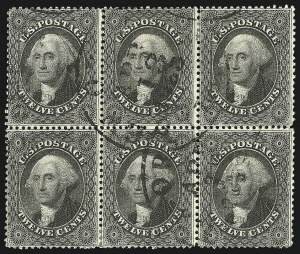 Sale 1084, Lot 3166, 10c-90c 1857-60 Issue (Scott 31-39)