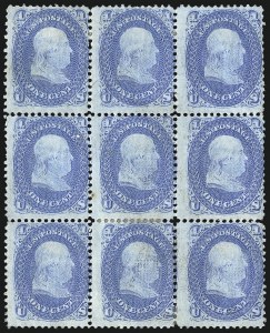 Sale 1084, Lot 3270, 1867-68 Grilled Issue, cont. (Scott 92-101)