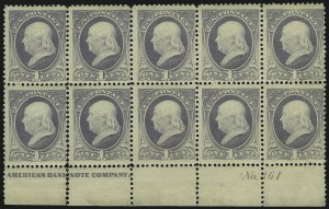 Sale 1084, Lot 3465, 1881-88 American Bank Note Co. Issues (Scott 205-218)