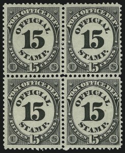 Sale 1085, Lot 4080, Post Office Department (Scott O47-O56)
