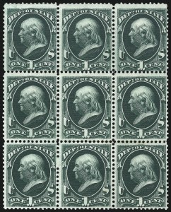 Sale 1085, Lot 4089, State Department (Scott O57-O71)
