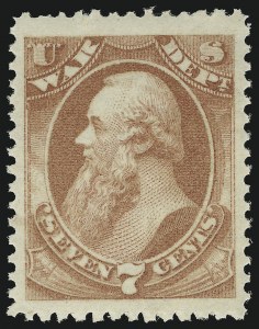 Sale 1085, Lot 4158, War Department (Scott O83-O93)