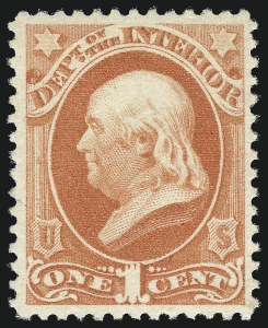 Sale Number 1085, Lot Number 4186, 1875 American Bank Note Co. Printing on Soft Paper (Scott O94-O117)