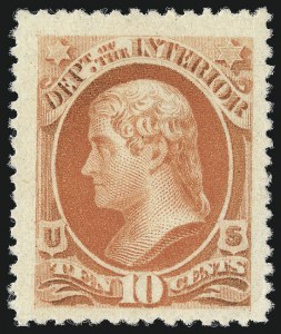 Sale 1085, Lot 4191, 1875 American Bank Note Co. Printing on Soft Paper (Scott O94-O117)