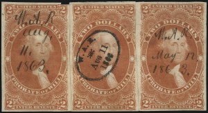 Sale 1089, Lot 244, First Issue Imperforate, $2.00-$200.00