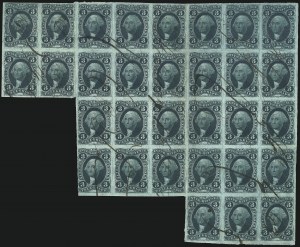 Sale 1089, Lot 324, First Issue Blocks and Record-Size Multiples, Imperforate, 1c-60c
